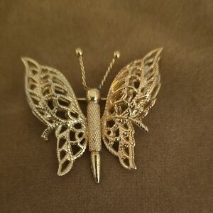 Gold Monet Butterfly Brooch